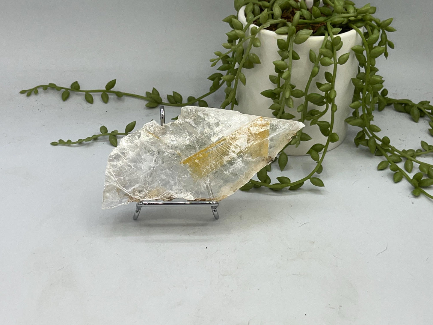 Pure Golden Phantom/Golden Healer Selenite slab (16), raw Selenite, Selenite charging plate, Selenite specimen, Iron Oxide