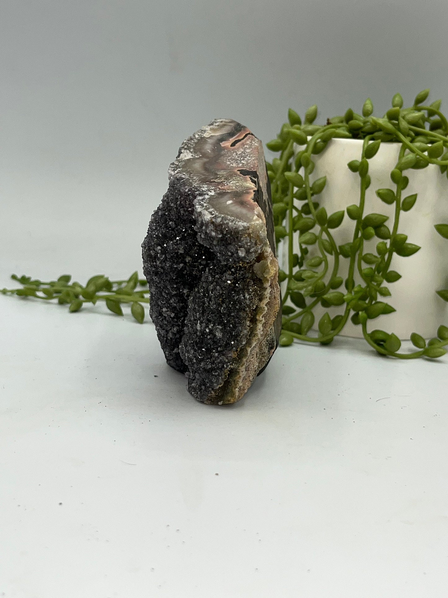 Black/Grey Galaxy Sugar Amethyst Free Form, sugar druzy cluster, Amethyst free form, Amethyst, Quartz, Cluster, Geode, specimen