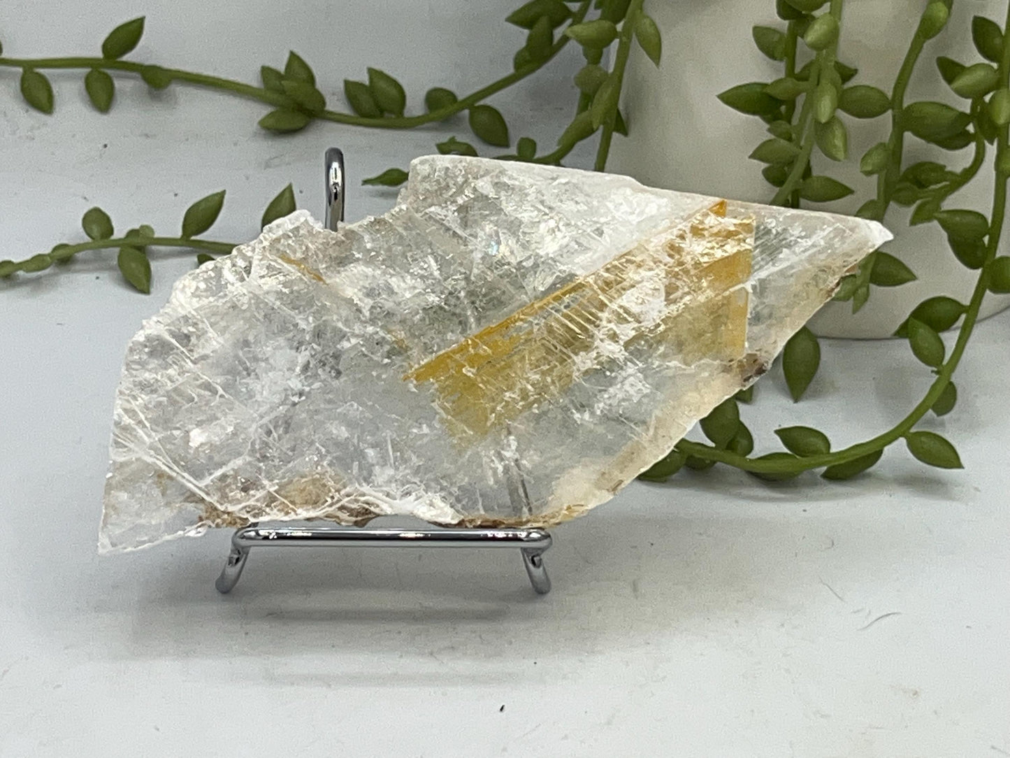 Pure Golden Phantom/Golden Healer Selenite slab (16), raw Selenite, Selenite charging plate, Selenite specimen, Iron Oxide