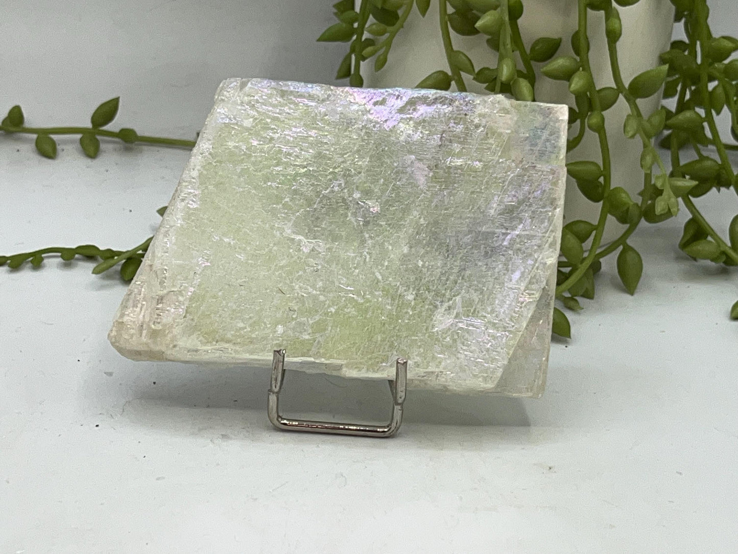 Pure true Angel Aura Selenite Slab (O.3), raw Selenite, Selenite charging plate, Selenite specimen, Crystal Grid