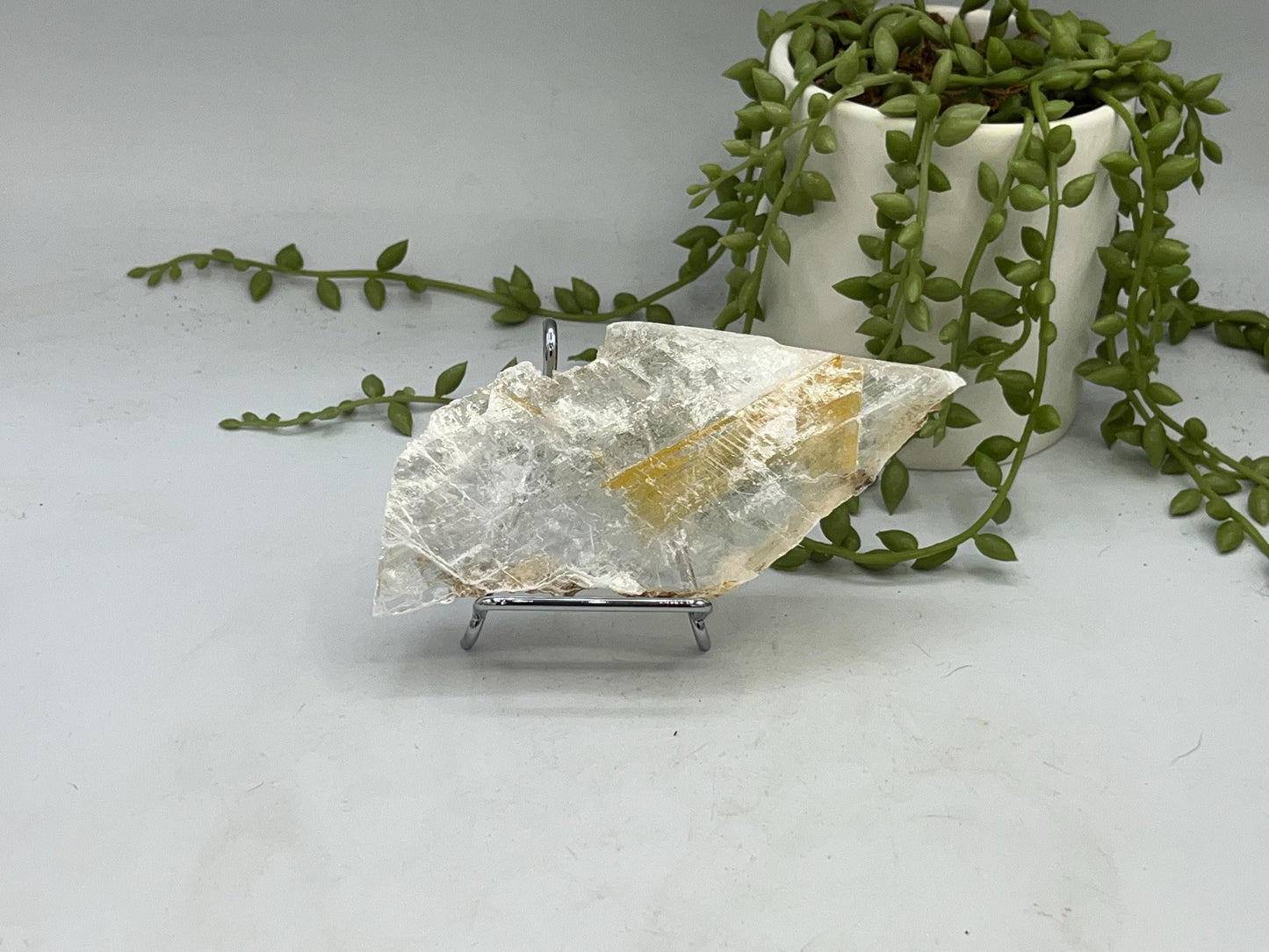 Pure Golden Phantom/Golden Healer Selenite slab (16), raw Selenite, Selenite charging plate, Selenite specimen, Iron Oxide