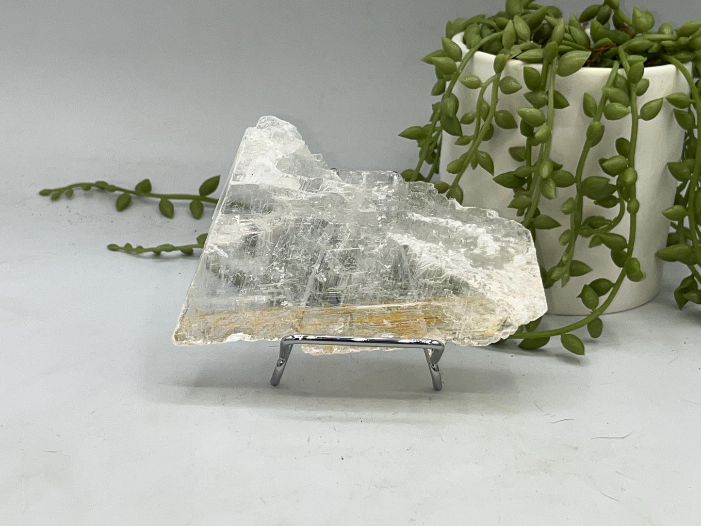 Pure Golden Phantom/Golden Healer Selenite slab (18), raw Selenite, Selenite charging plate, Selenite specimen, Iron Oxide