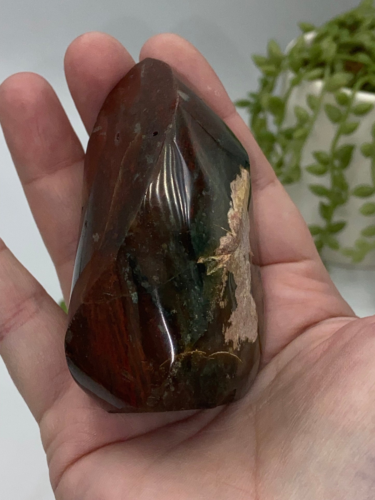 Ocean Jasper Flame, ocean Jasper Crystal, Crystal flame, ocean orbicular jasper, Atlantis stone, cellular jasper