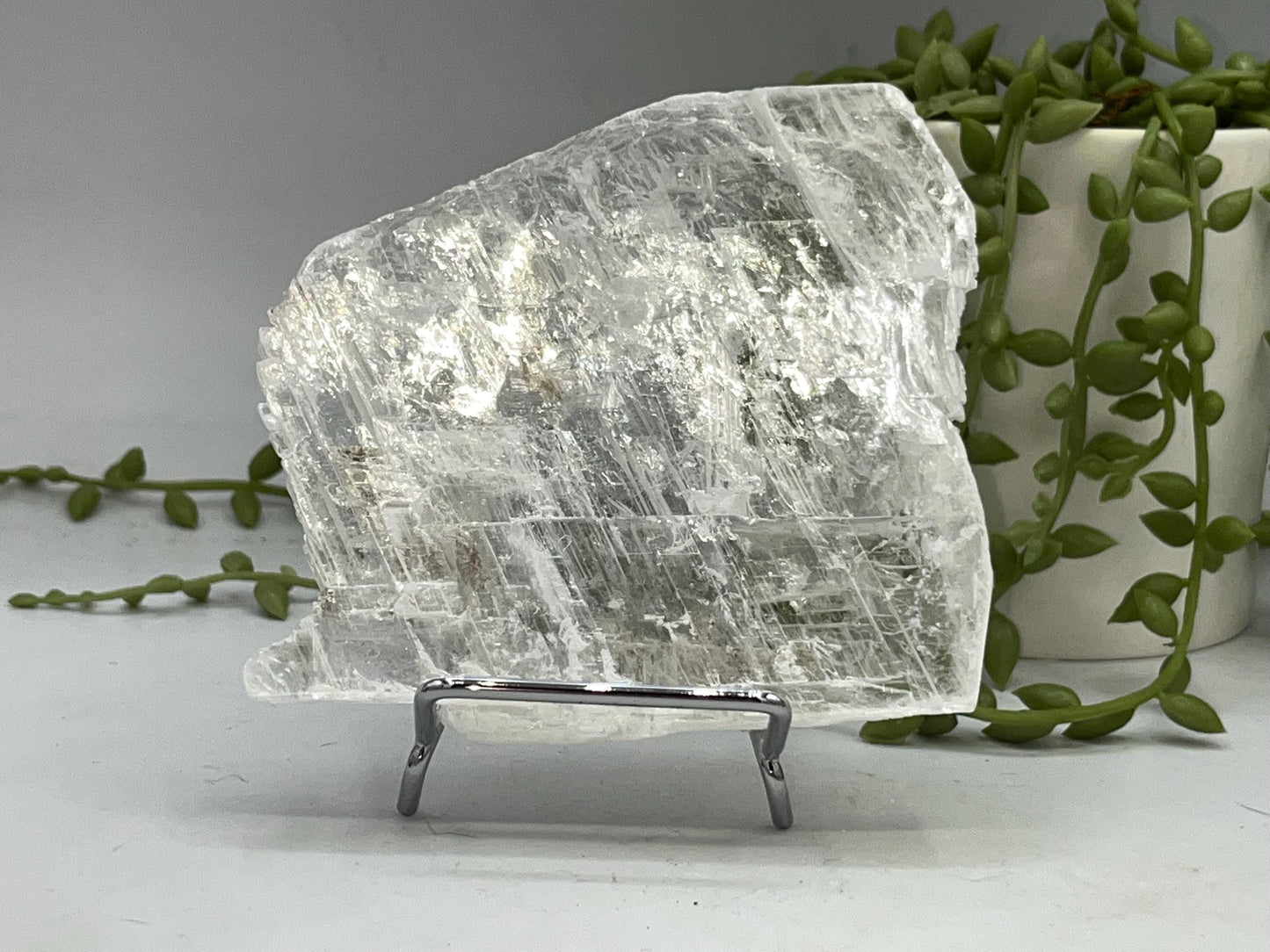 Pure true selenite slab (26), raw selenite, selenite charging plate, selenite specimen