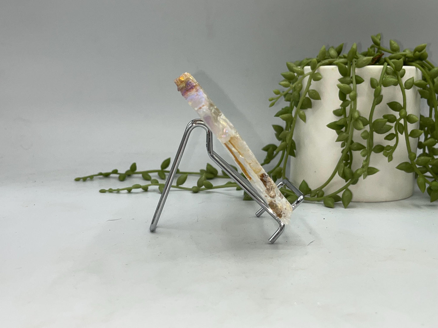 Pure true Angel Aura Selenite Slab with Golden Phantom/ Healer inclusions (4), raw Selenite, Selenite **please read description**