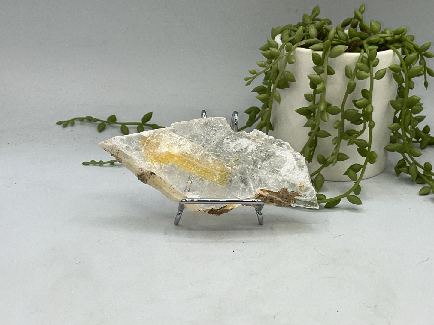 Pure Golden Phantom/Golden Healer Selenite slab (16), raw Selenite, Selenite charging plate, Selenite specimen, Iron Oxide