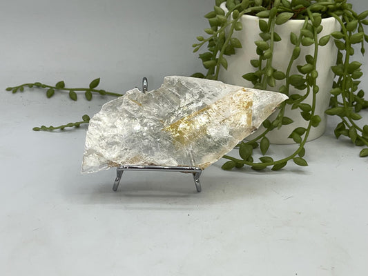 Pure Golden Phantom/Golden Healer Selenite slab (16), raw Selenite, Selenite charging plate, Selenite specimen, Iron Oxide