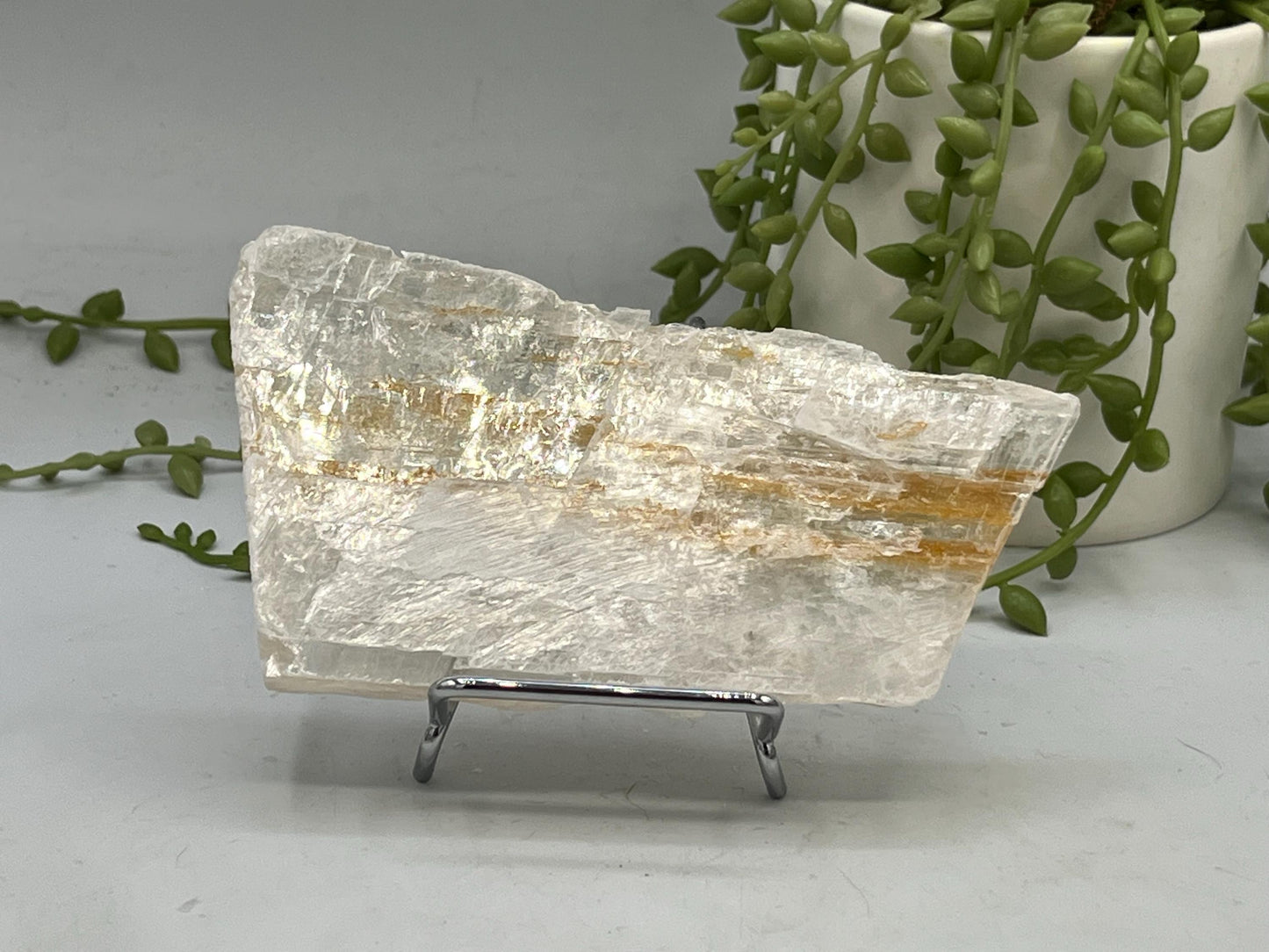 Pure Golden Phantom/Golden Healer Selenite slab (30), raw Selenite, Selenite charging plate, Selenite specimen, Iron Oxide
