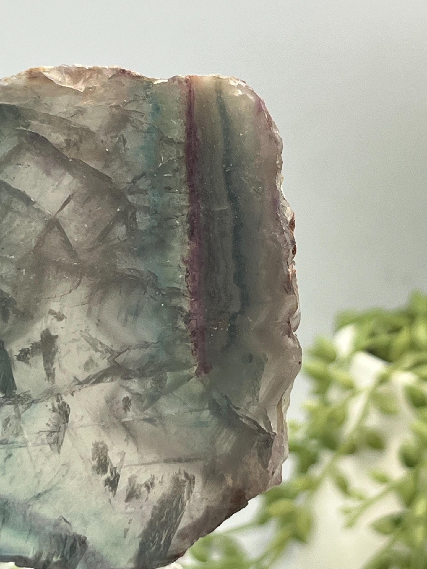 Fluorite slab/slices (A) Natural Rainbow Fluorite Slice, Crystal collection,crystal specimen, Rainbow Fluorite Slice, crystal Slice