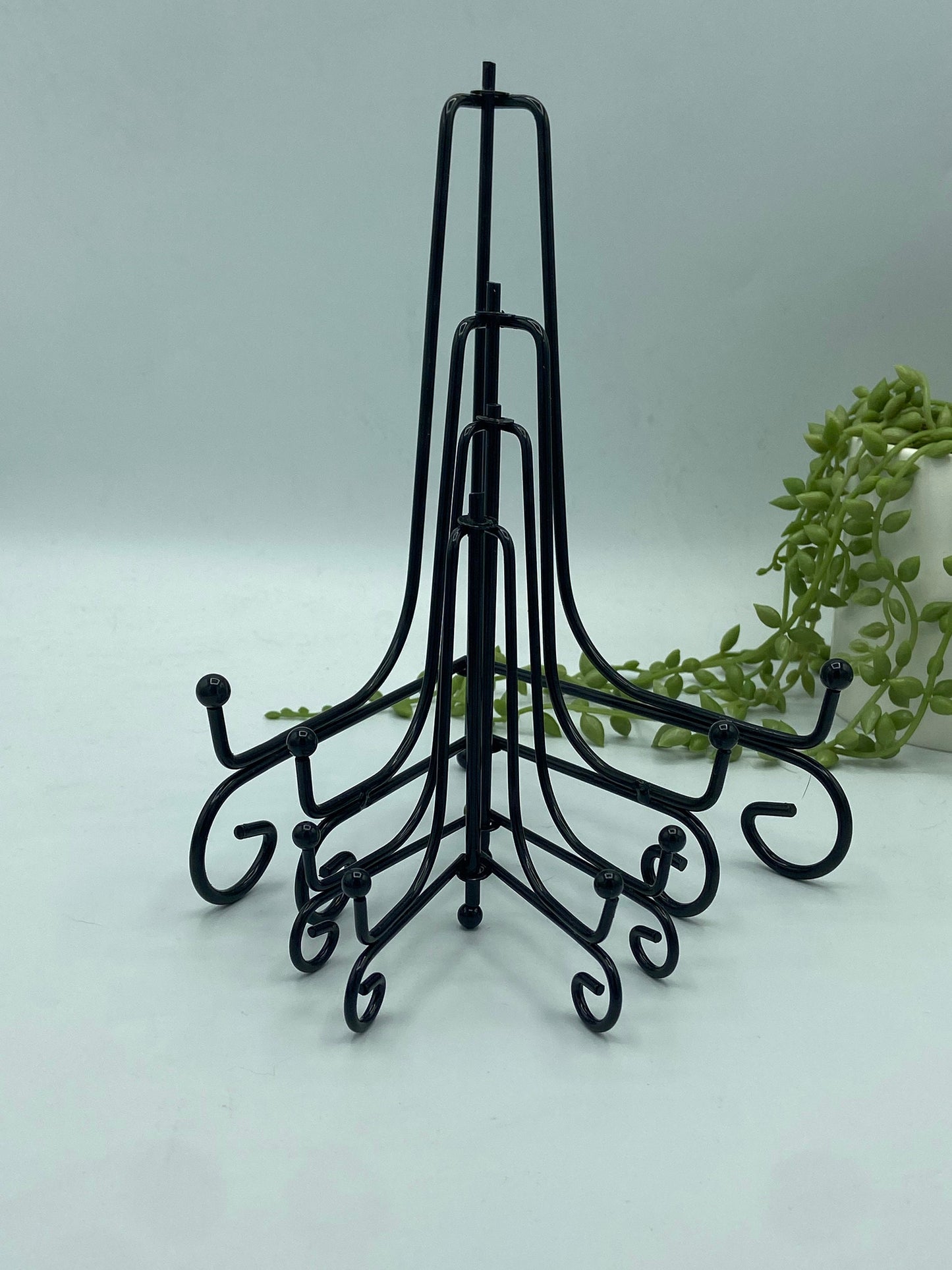 Decorative Iron Stand, Black Metal Easel, Crystal slab display holder, gemstone specimen stand, plate stand
