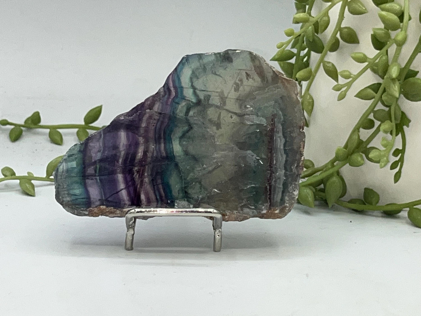 Fluorite slab/slices (A) Natural Rainbow Fluorite Slice, Crystal collection,crystal specimen, Rainbow Fluorite Slice, crystal Slice