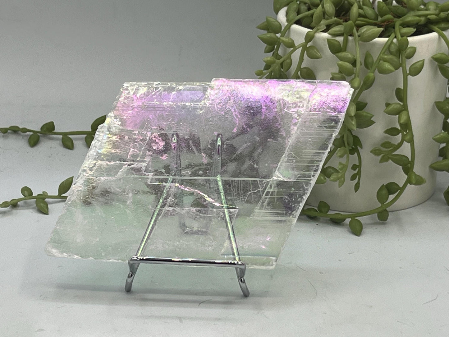 Pure true Angel Aura Selenite Slab (L.3), raw Selenite, Selenite charging plate, Selenite specimen, Crystal Grid