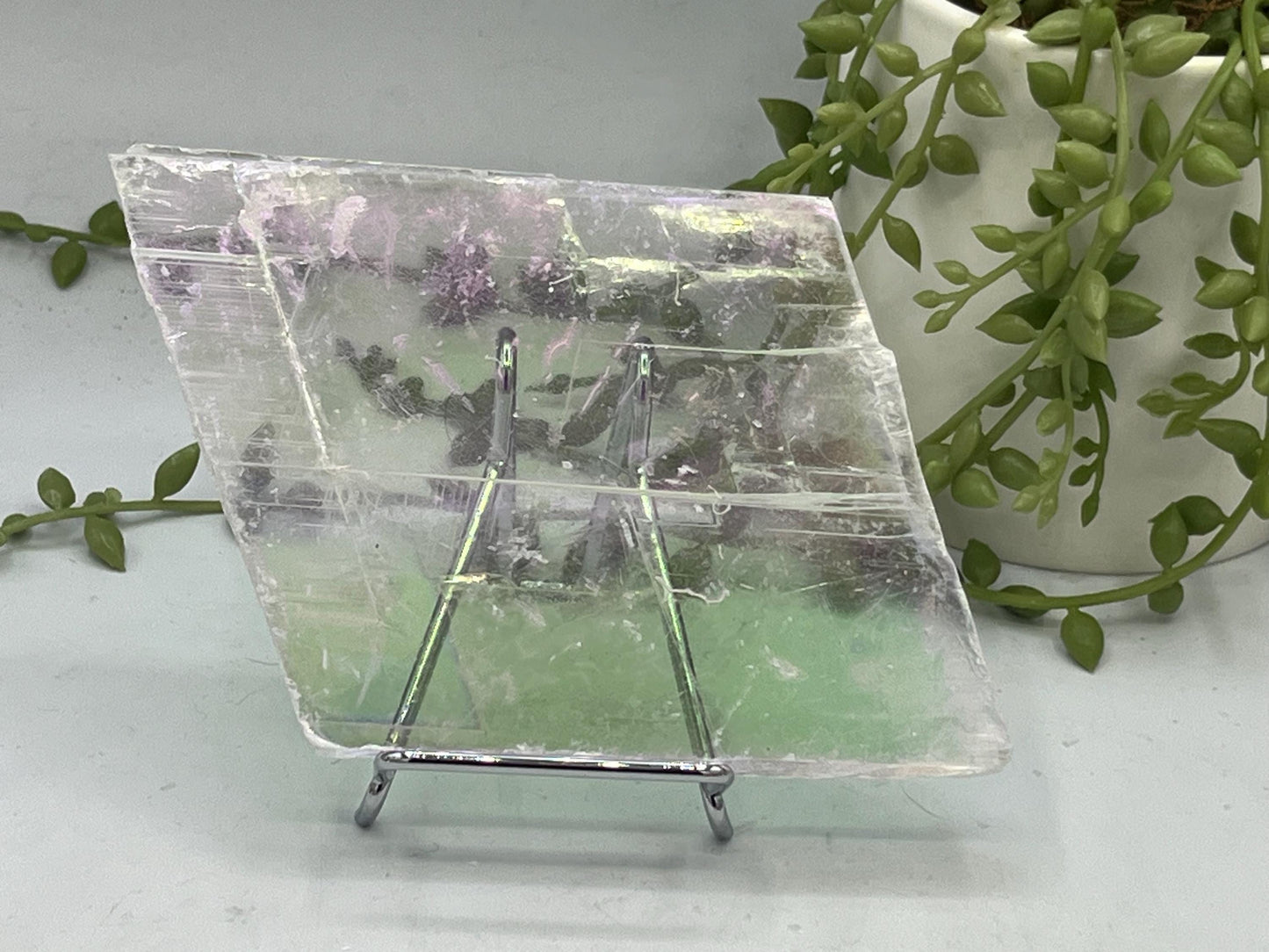 Pure true Angel Aura Selenite Slab (L.3), raw Selenite, Selenite charging plate, Selenite specimen, Crystal Grid