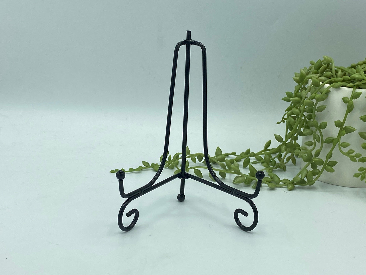Decorative Iron Stand, Black Metal Easel, Crystal slab display holder, gemstone specimen stand, plate stand