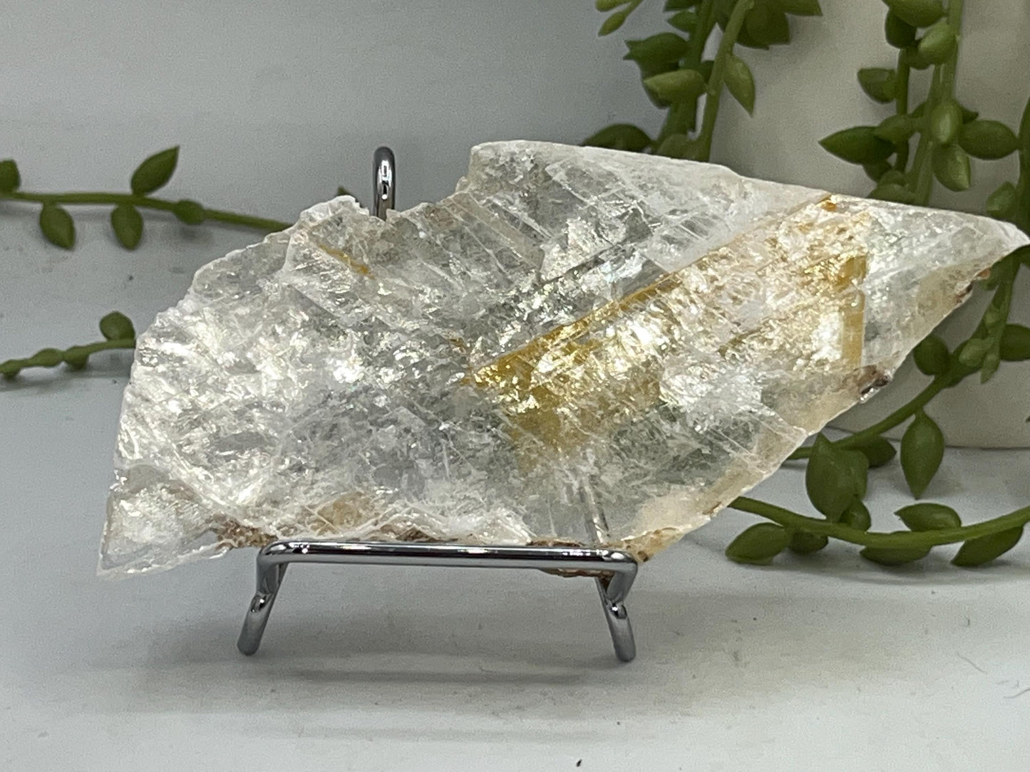 Pure Golden Phantom/Golden Healer Selenite slab (16), raw Selenite, Selenite charging plate, Selenite specimen, Iron Oxide
