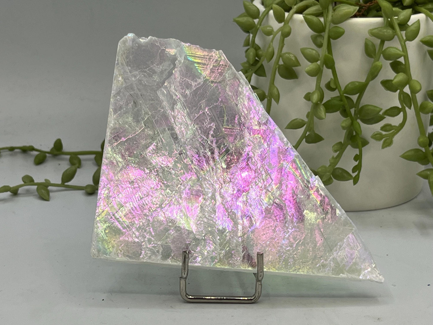 Pure true Angel Aura Selenite Slab (R.3), raw Selenite, Selenite charging plate, Selenite specimen, Crystal Grid