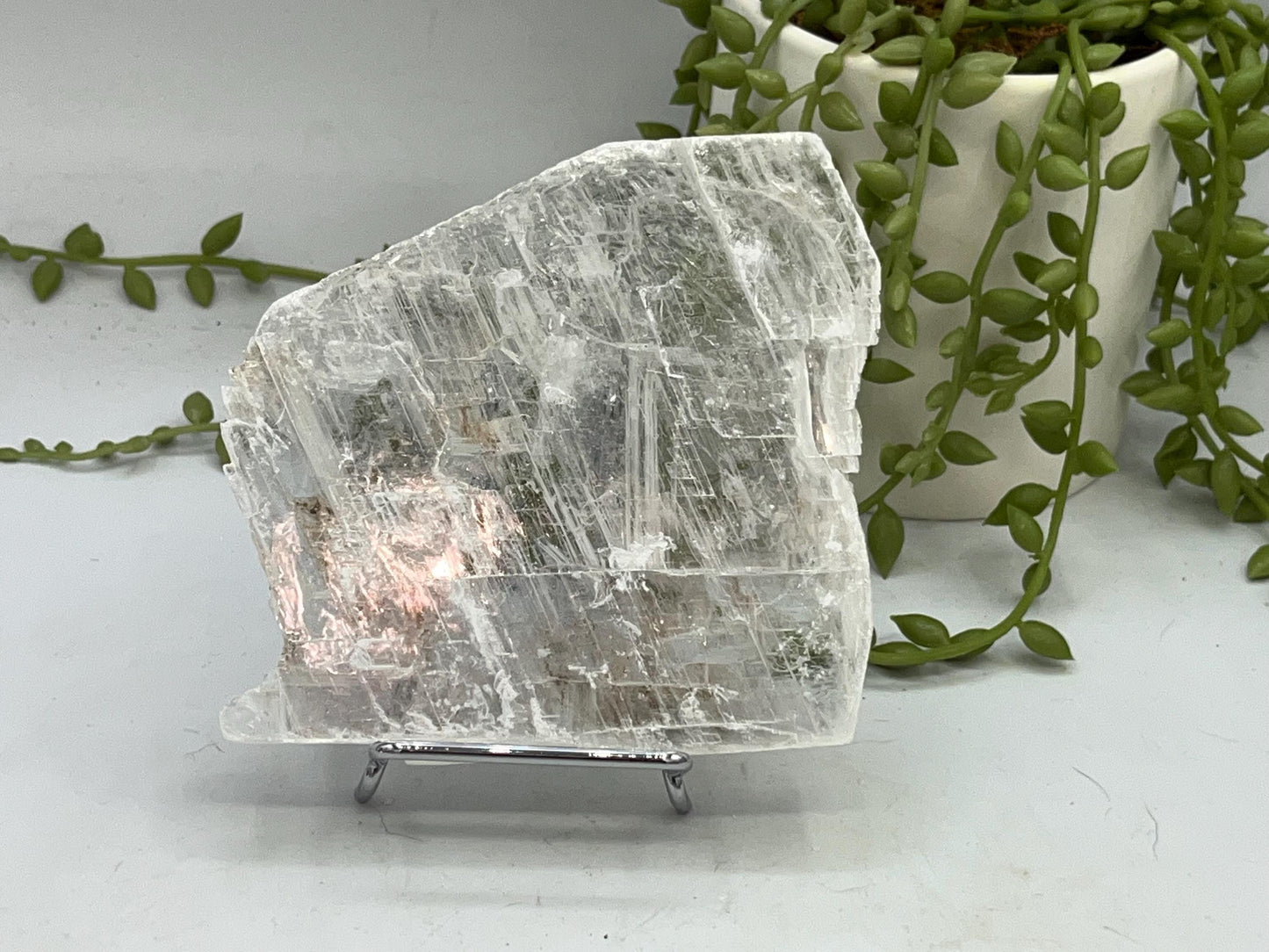 Pure true selenite slab (26), raw selenite, selenite charging plate, selenite specimen