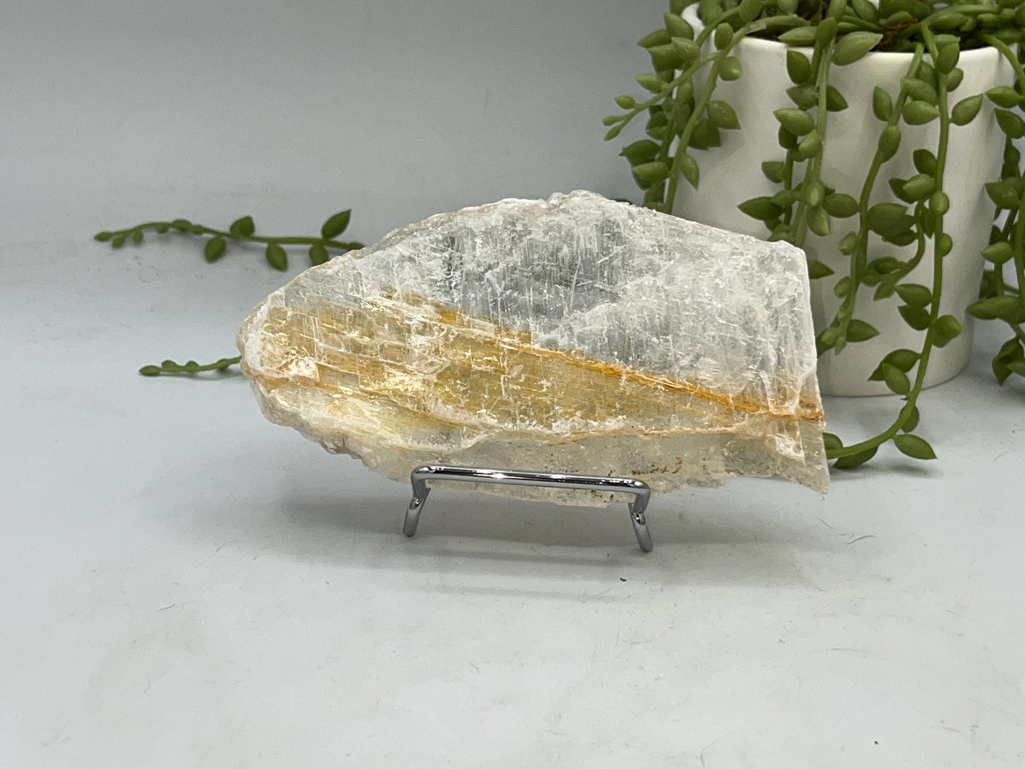 Pure Golden Phantom/Golden Healer Selenite slab (14), raw Selenite, Selenite charging plate, Selenite specimen, Iron Oxide