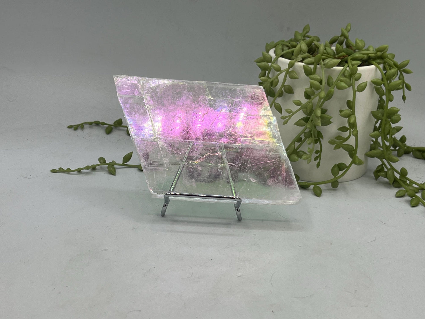 Pure true Angel Aura Selenite Slab (L.3), raw Selenite, Selenite charging plate, Selenite specimen, Crystal Grid