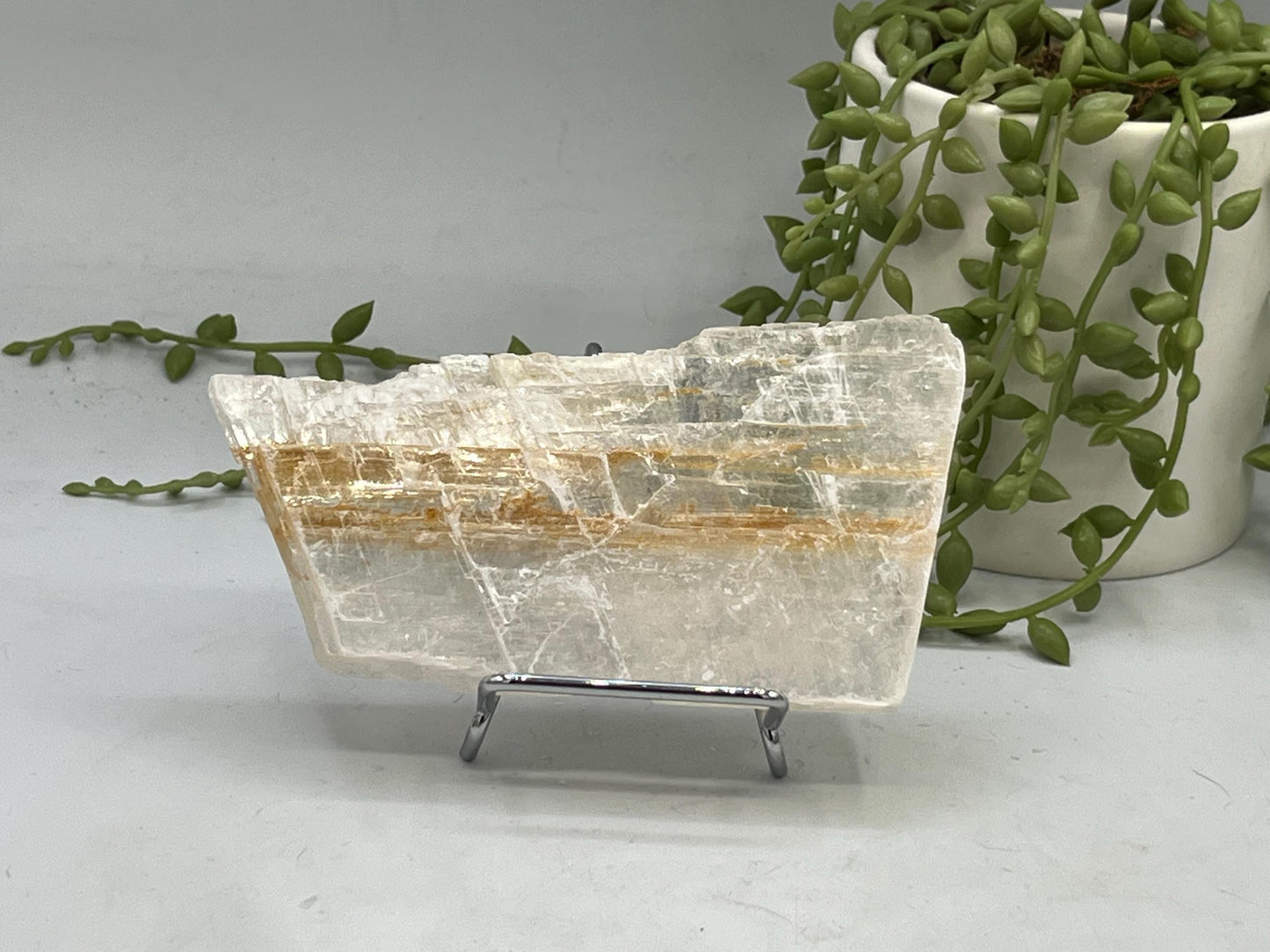Pure Golden Phantom/Golden Healer Selenite slab (30), raw Selenite, Selenite charging plate, Selenite specimen, Iron Oxide