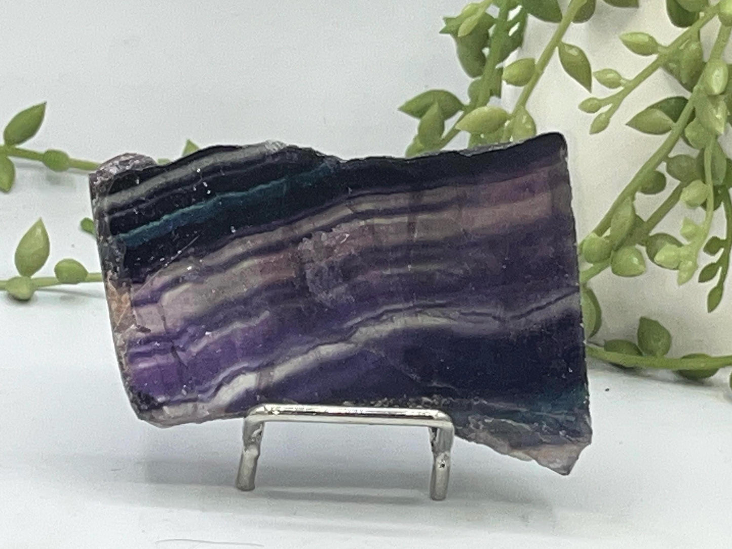 Fluorite slab/slices (B) Natural Rainbow Fluorite Slice, Crystal collection,crystal specimen, Rainbow Fluorite Slice, crystal Slice