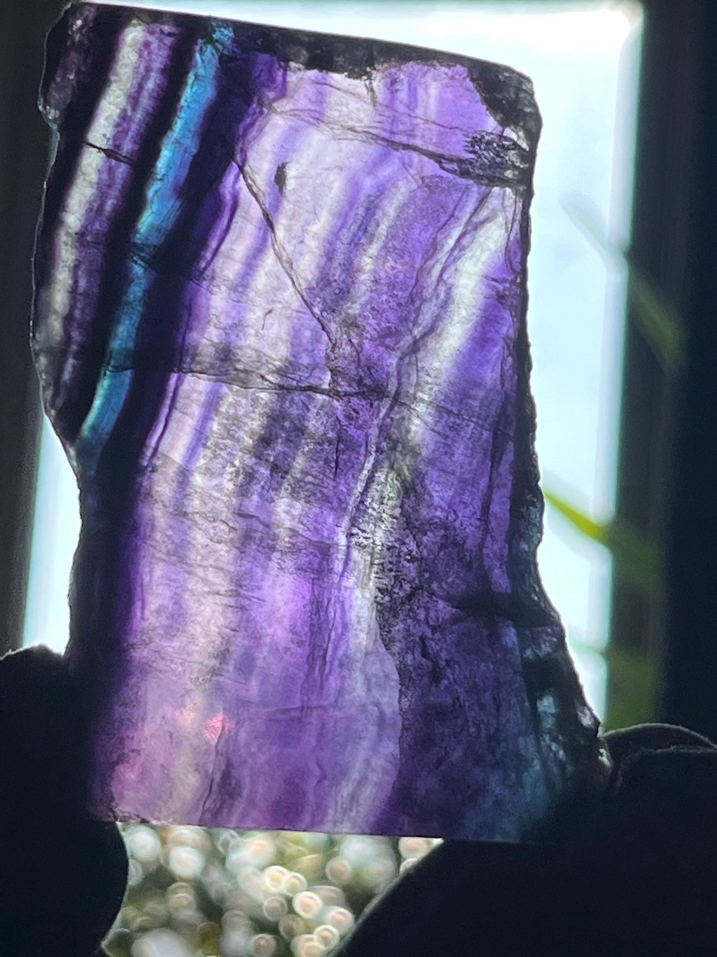 Fluorite slab/slices (B) Natural Rainbow Fluorite Slice, Crystal collection,crystal specimen, Rainbow Fluorite Slice, crystal Slice