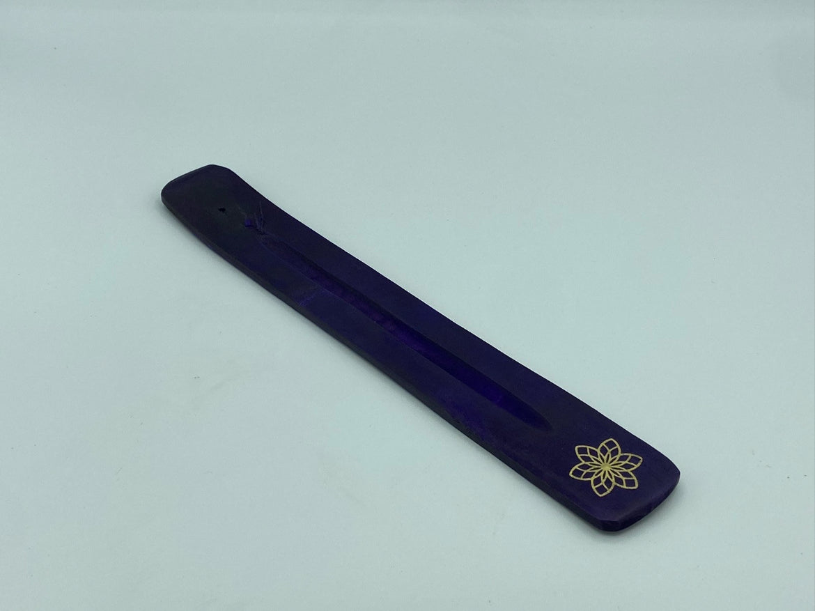 Flower pattern mango wood colourful incense holder, incense ash tray, wood incense holder,