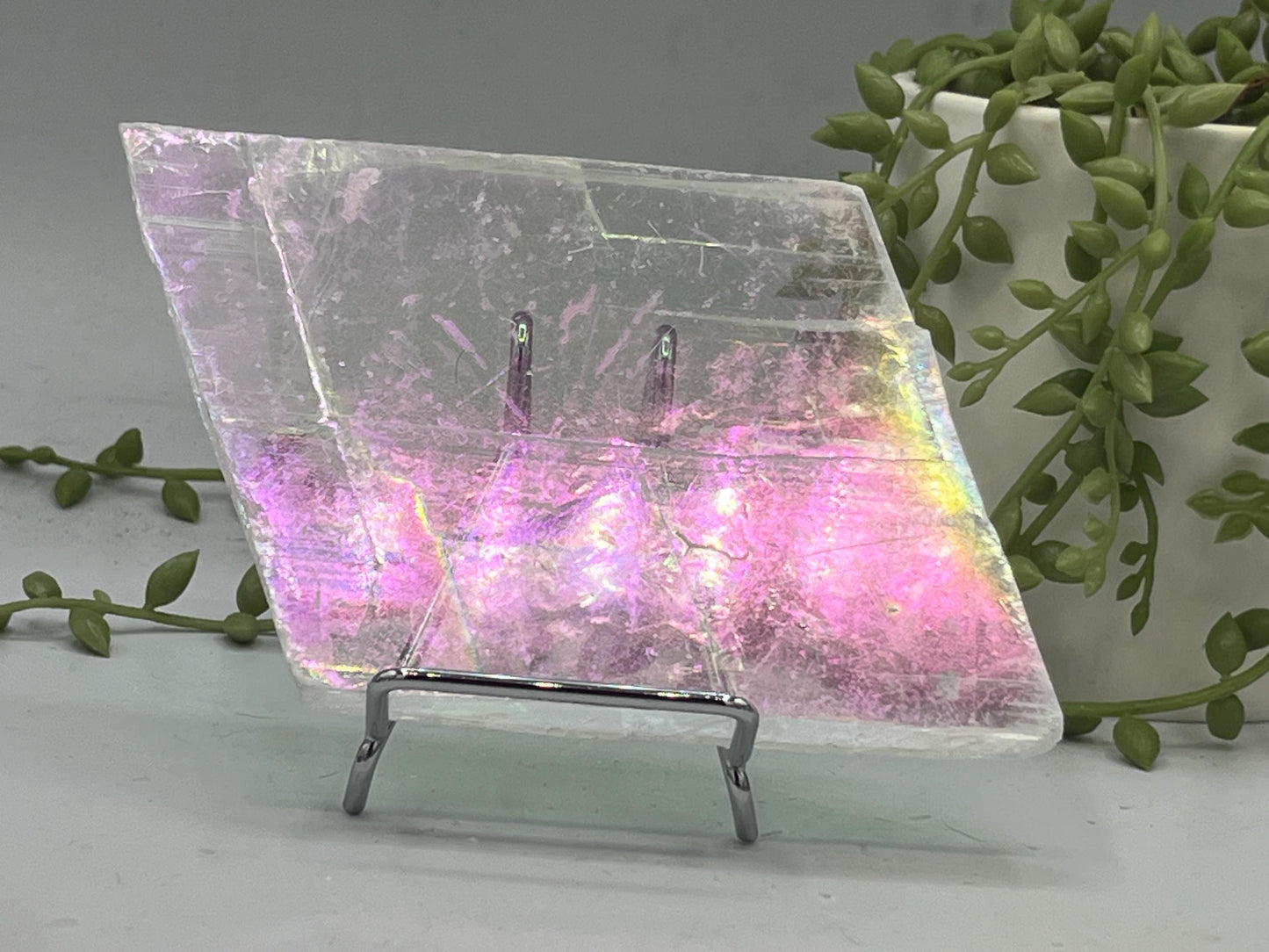 Pure true Angel Aura Selenite Slab (L.3), raw Selenite, Selenite charging plate, Selenite specimen, Crystal Grid