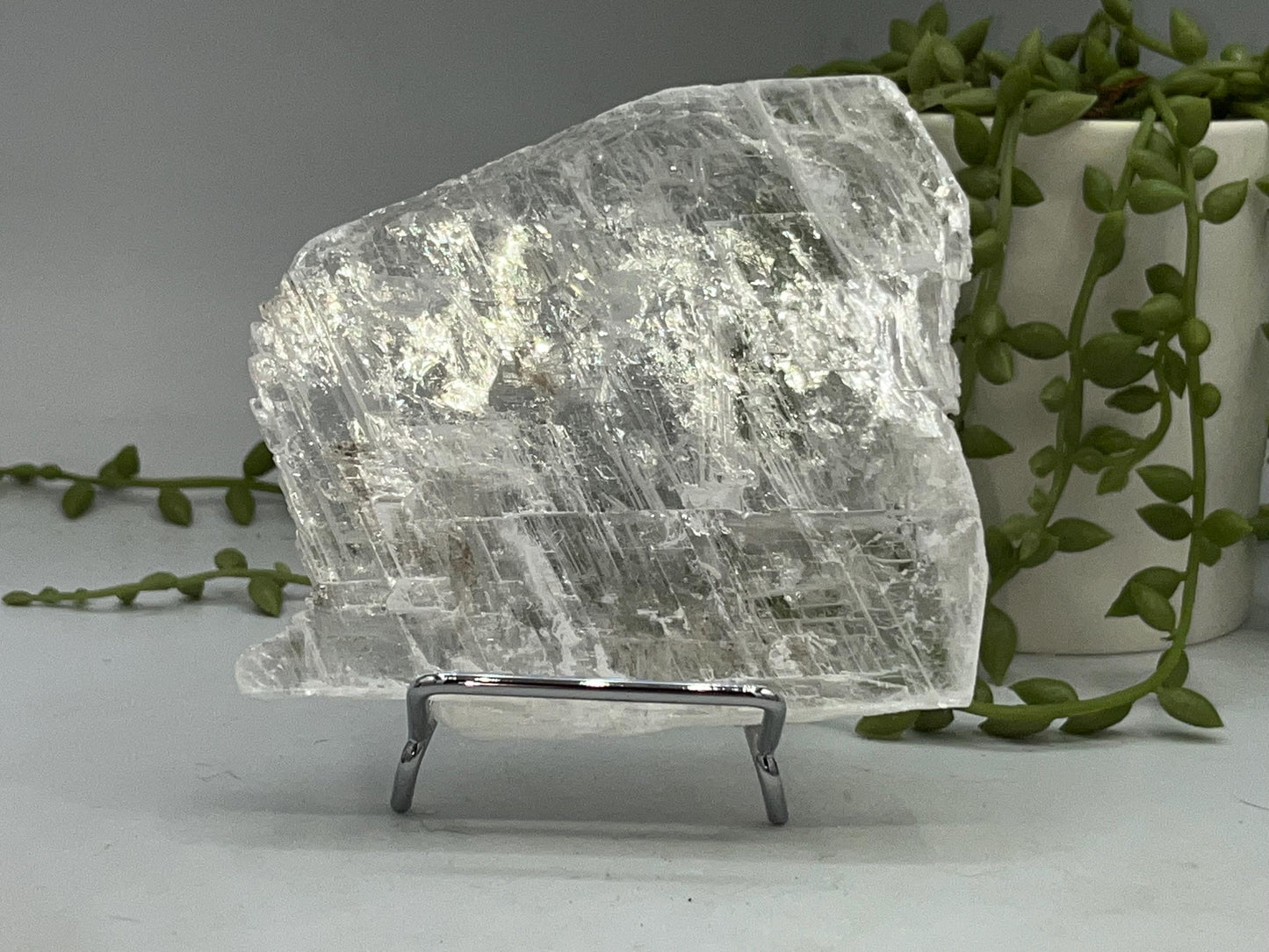 Pure true selenite slab (26), raw selenite, selenite charging plate, selenite specimen