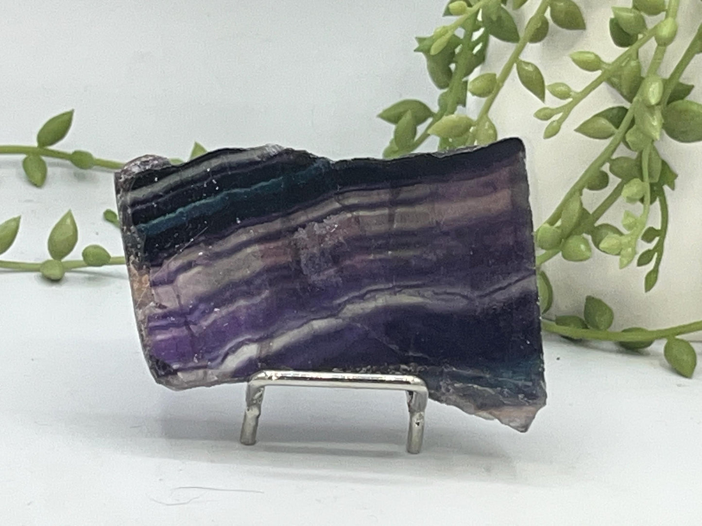 Fluorite slab/slices (B) Natural Rainbow Fluorite Slice, Crystal collection,crystal specimen, Rainbow Fluorite Slice, crystal Slice