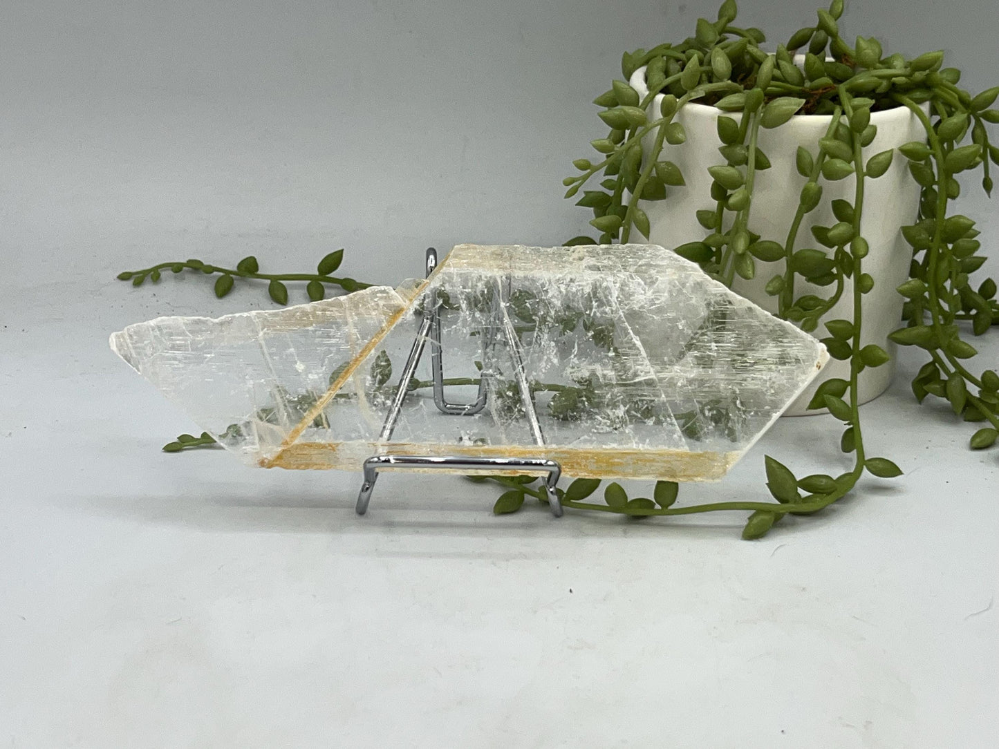 Pure Golden Phantom/Golden Healer Selenite slab (13), raw Selenite, Selenite charging plate, Selenite specimen, Iron Oxide