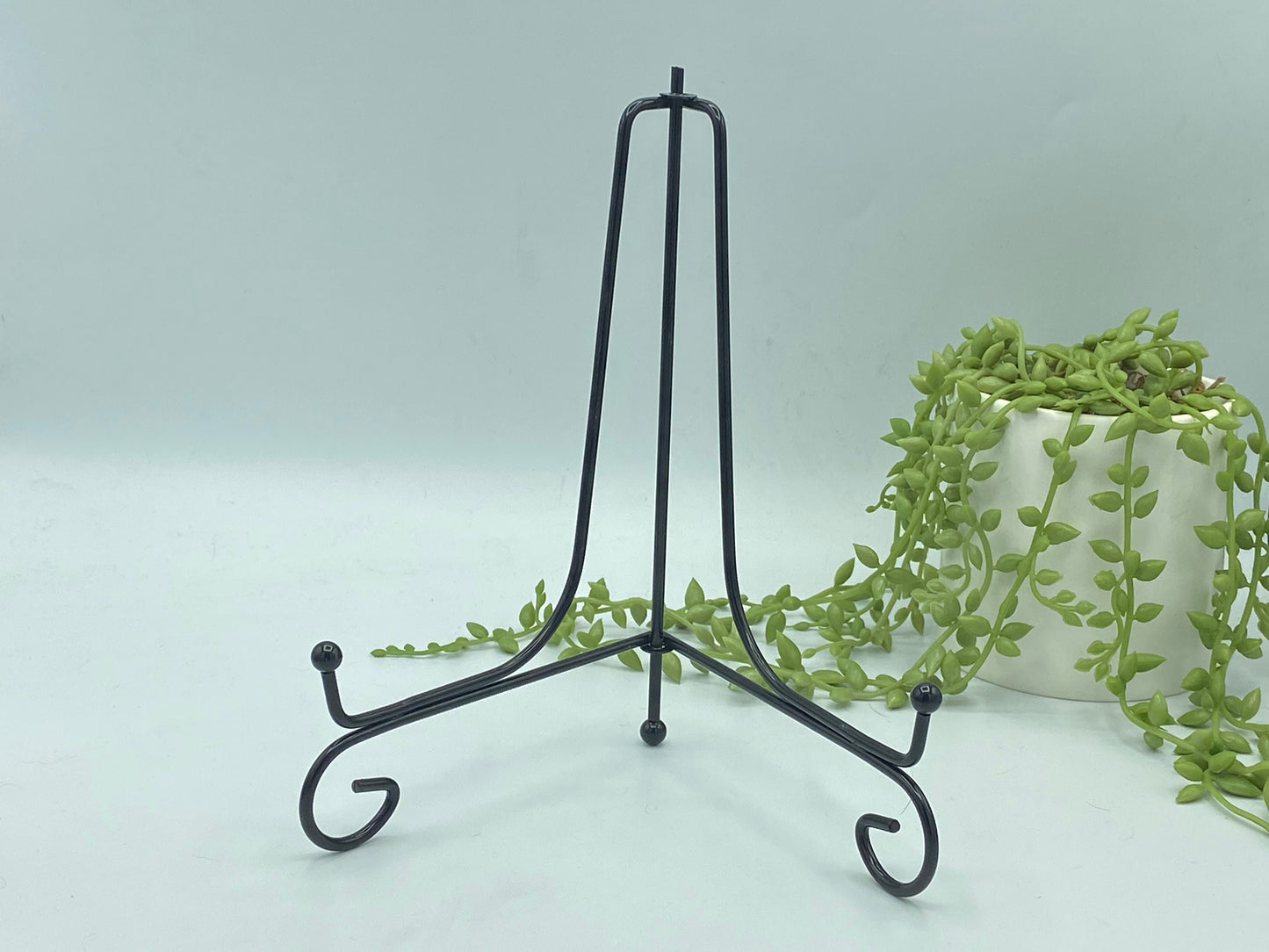 Decorative Iron Stand, Black Metal Easel, Crystal slab display holder, gemstone specimen stand, plate stand