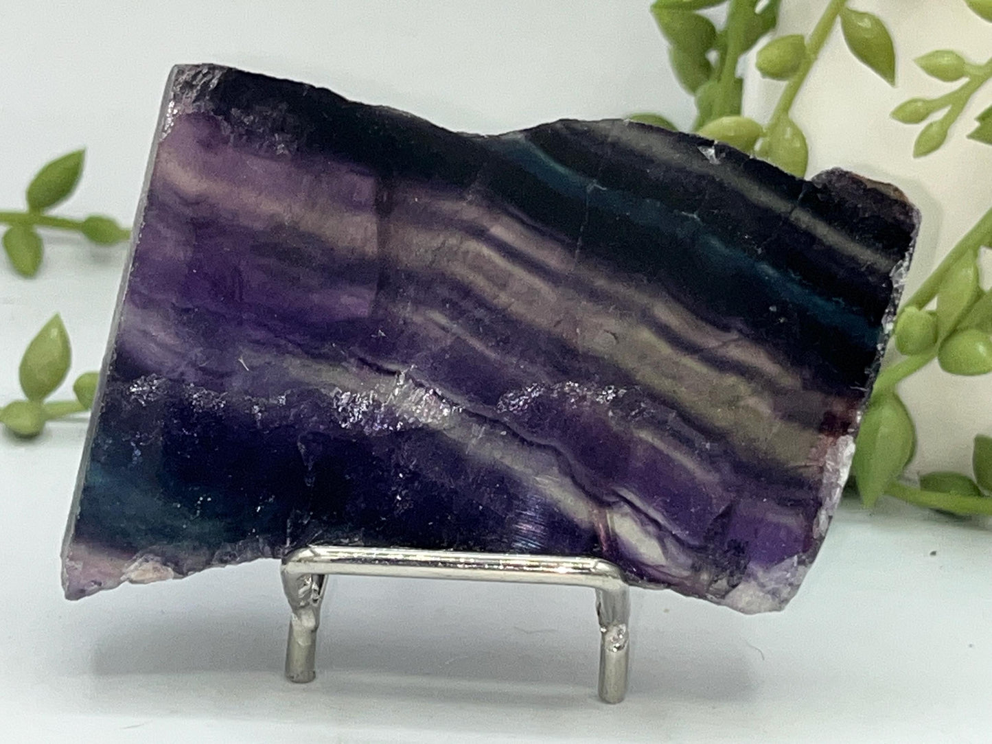 Fluorite slab/slices (B) Natural Rainbow Fluorite Slice, Crystal collection,crystal specimen, Rainbow Fluorite Slice, crystal Slice
