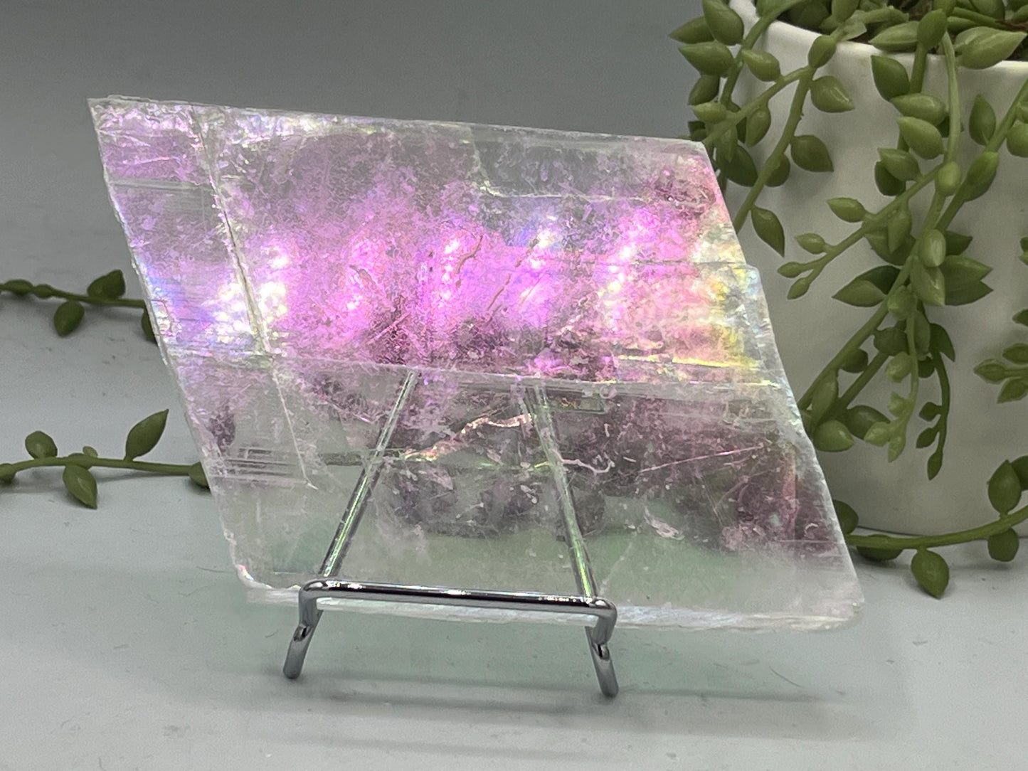 Pure true Angel Aura Selenite Slab (L.3), raw Selenite, Selenite charging plate, Selenite specimen, Crystal Grid