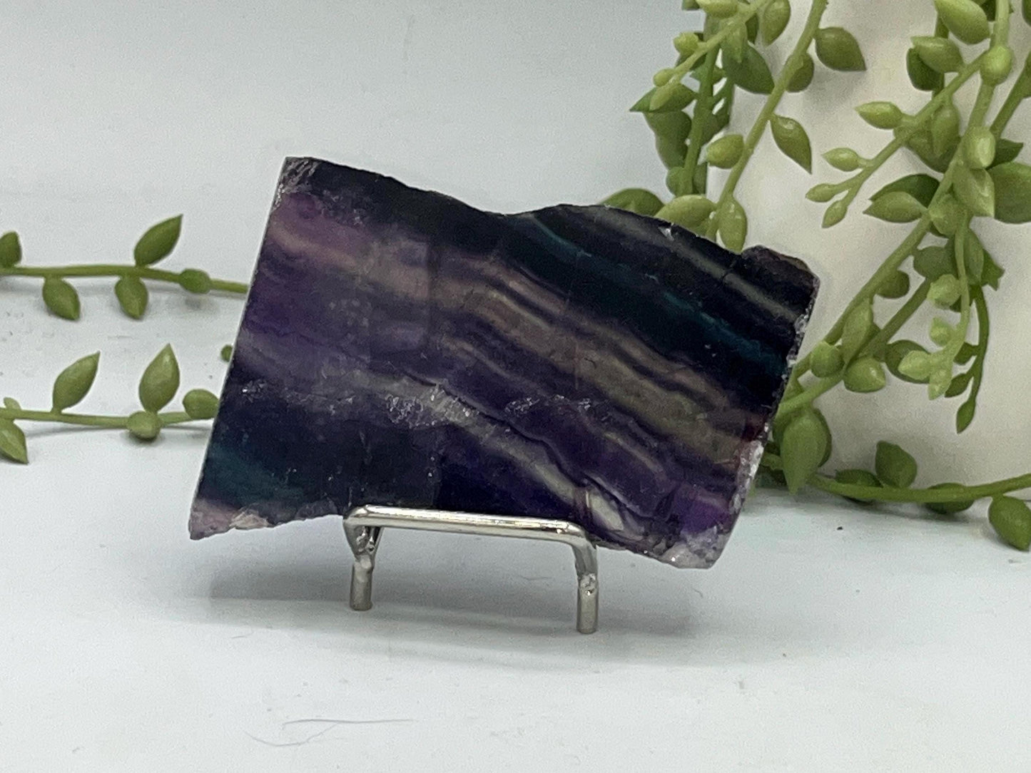 Fluorite slab/slices (B) Natural Rainbow Fluorite Slice, Crystal collection,crystal specimen, Rainbow Fluorite Slice, crystal Slice