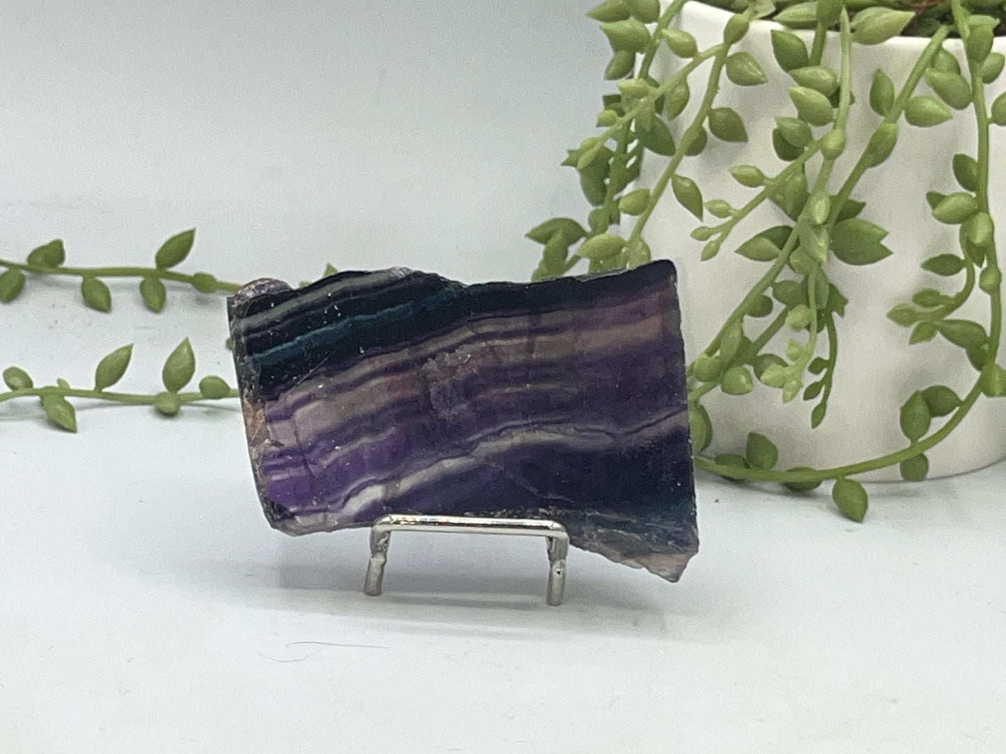 Fluorite slab/slices (B) Natural Rainbow Fluorite Slice, Crystal collection,crystal specimen, Rainbow Fluorite Slice, crystal Slice