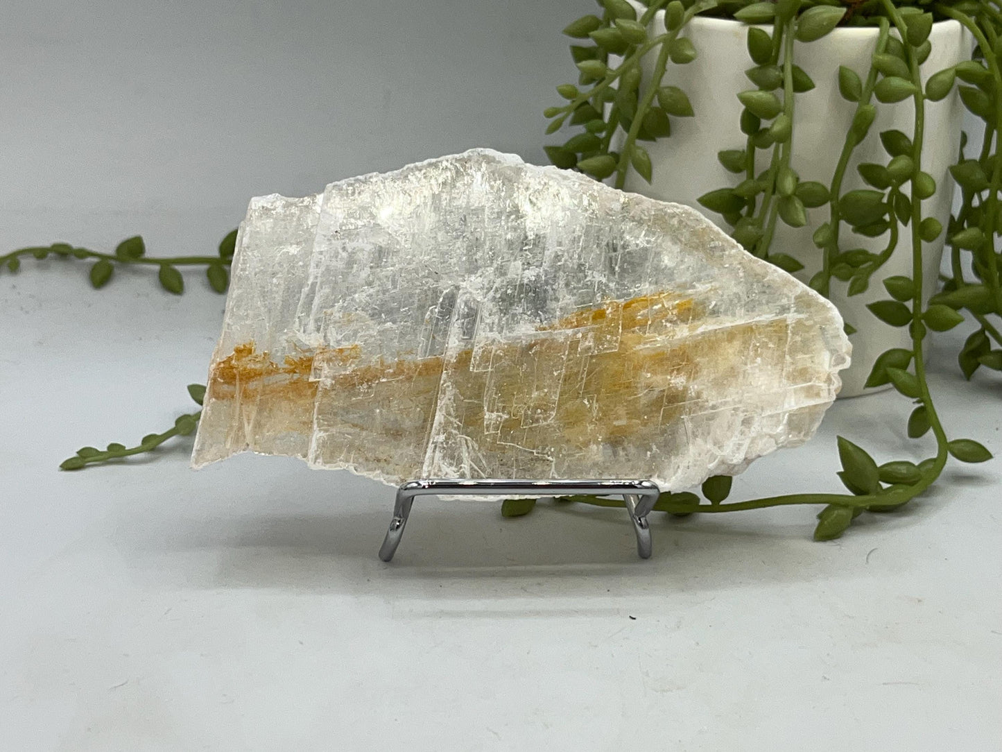 Pure Golden Phantom/Golden Healer Selenite slab (14), raw Selenite, Selenite charging plate, Selenite specimen, Iron Oxide