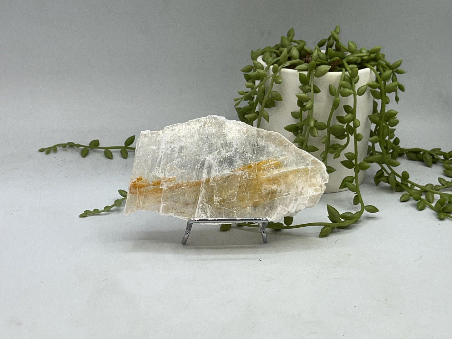Pure Golden Phantom/Golden Healer Selenite slab (14), raw Selenite, Selenite charging plate, Selenite specimen, Iron Oxide
