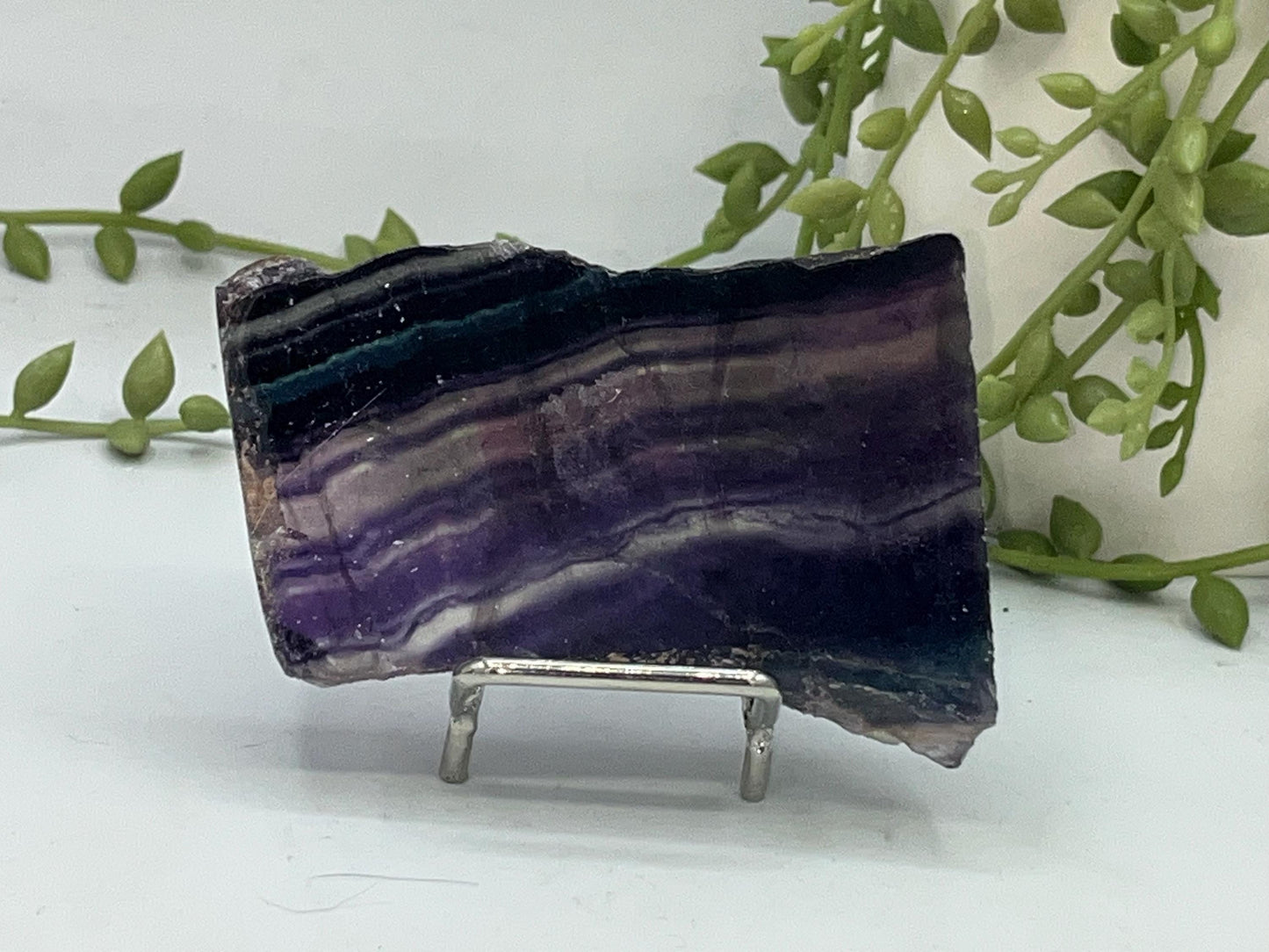 Fluorite slab/slices (B) Natural Rainbow Fluorite Slice, Crystal collection,crystal specimen, Rainbow Fluorite Slice, crystal Slice