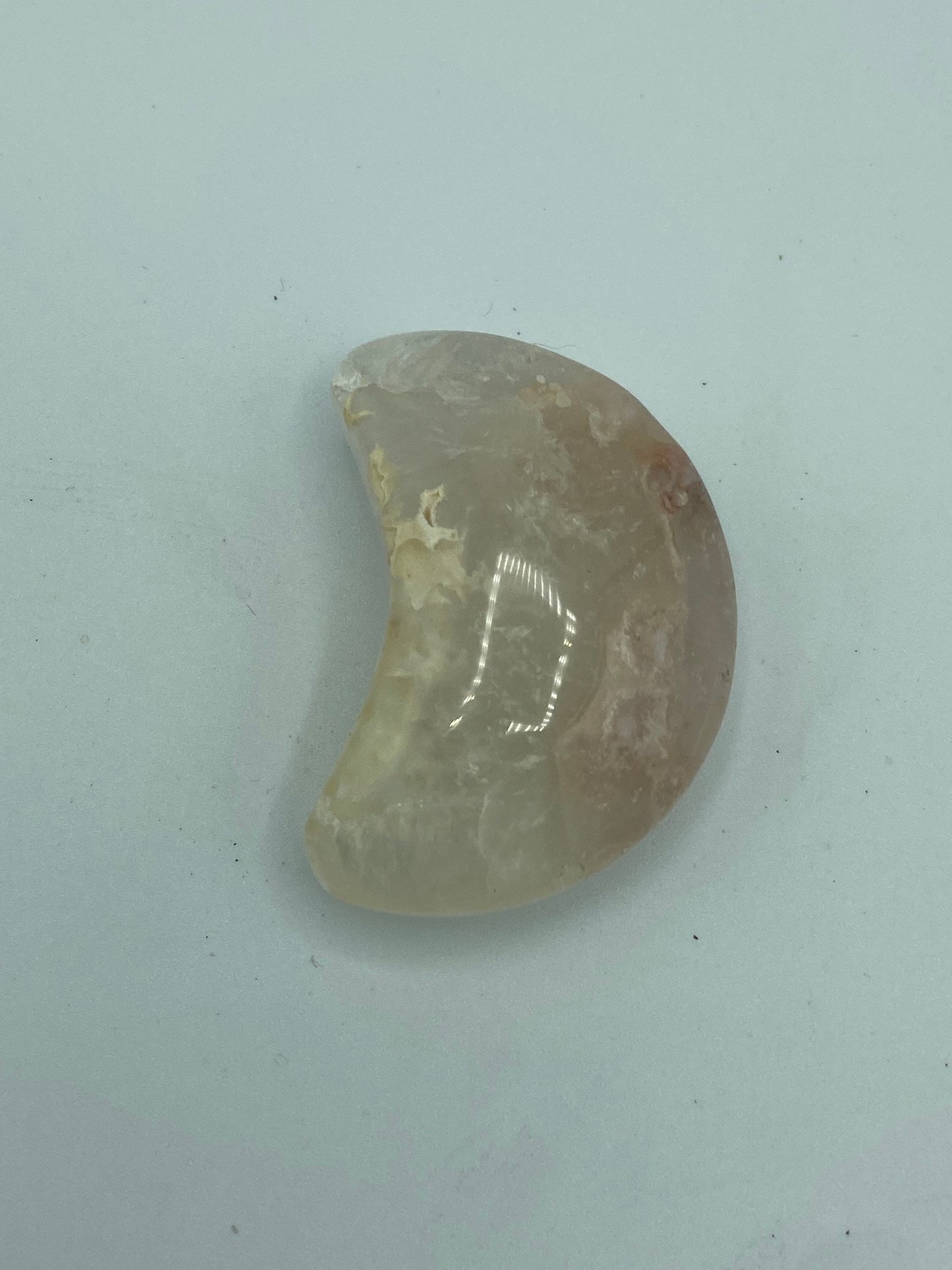 FLOWER AGATE MOON, Cherry Blossom, Choice, Polished Crystal, manifest dreams, eradicate self doubt, sacred femininity, grounding,