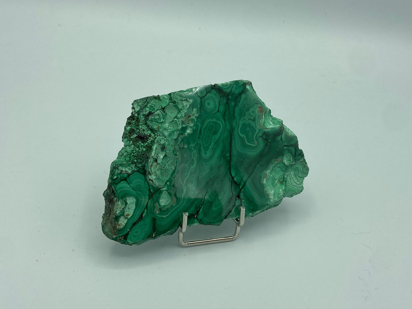 Malachite slab, partial polished natural specimen, Natural Malachite Slice, Malachite Specimen from Congo, Natural Malachite, Raw Malachite,
