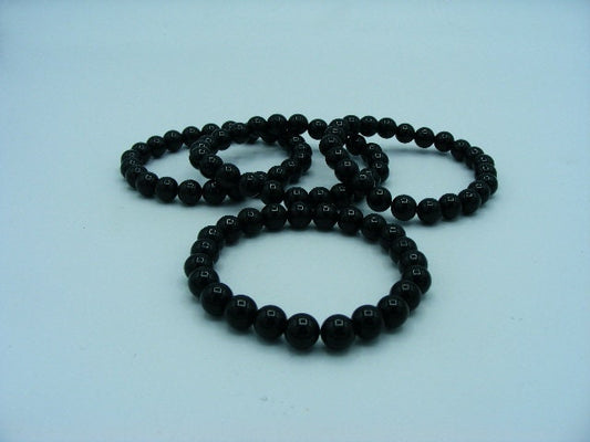 8mm Black Obsidian stretch beaded bracelet, gemstone bracelet, Crystal jewellery