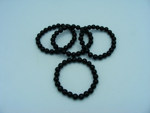 8mm Black Obsidian stretch beaded bracelet, gemstone bracelet, Crystal jewellery