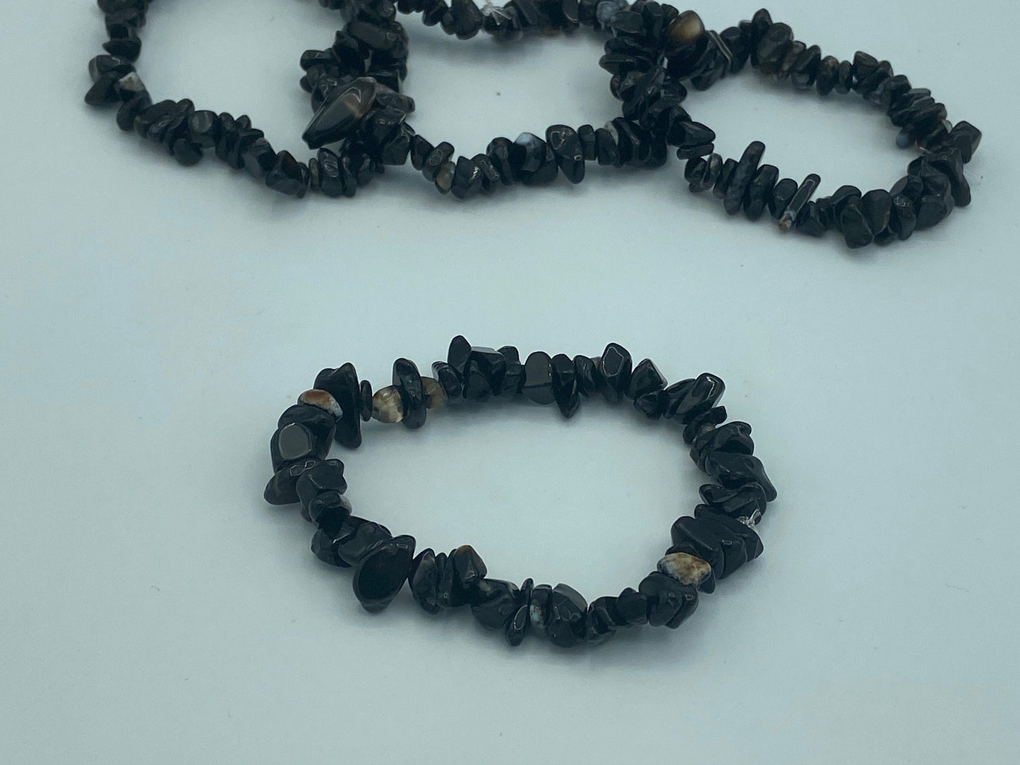 Elegant Black Onyx stretch chip bracelet, gemstone bracelet, Crystal jewellery