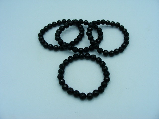 8mm Black Obsidian stretch beaded bracelet, gemstone bracelet, Crystal jewellery