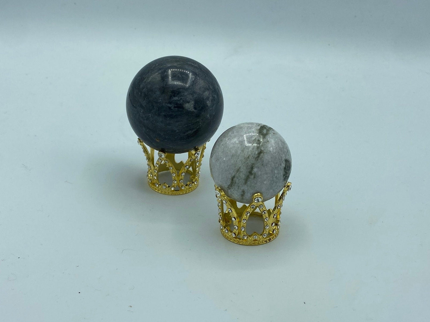 Medium Crown Sphere Stand, gold sphere stand, diamond style crown.