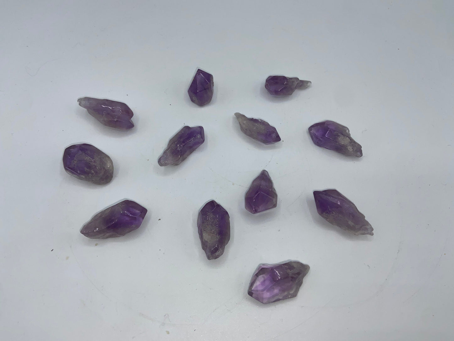 Amethyst quartz natural points x2, terminated point stone