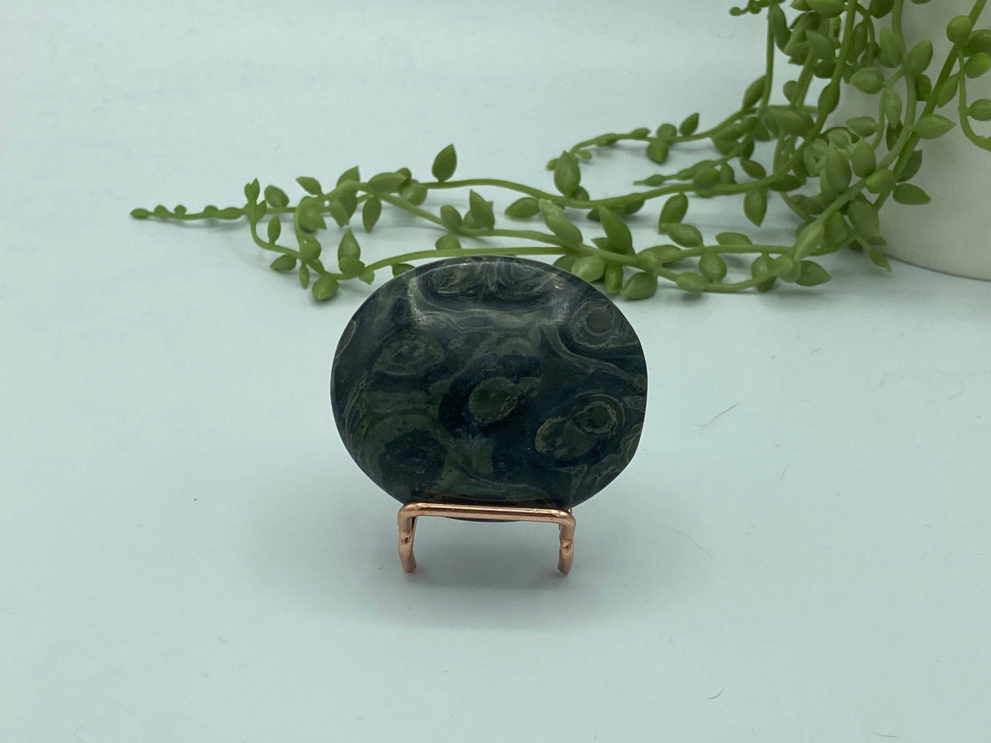 Kambaba Jasper Palm Stone (H) Crystal Worry Stone, Jasper Crystal, Healing Crystals, Green Stromatolite