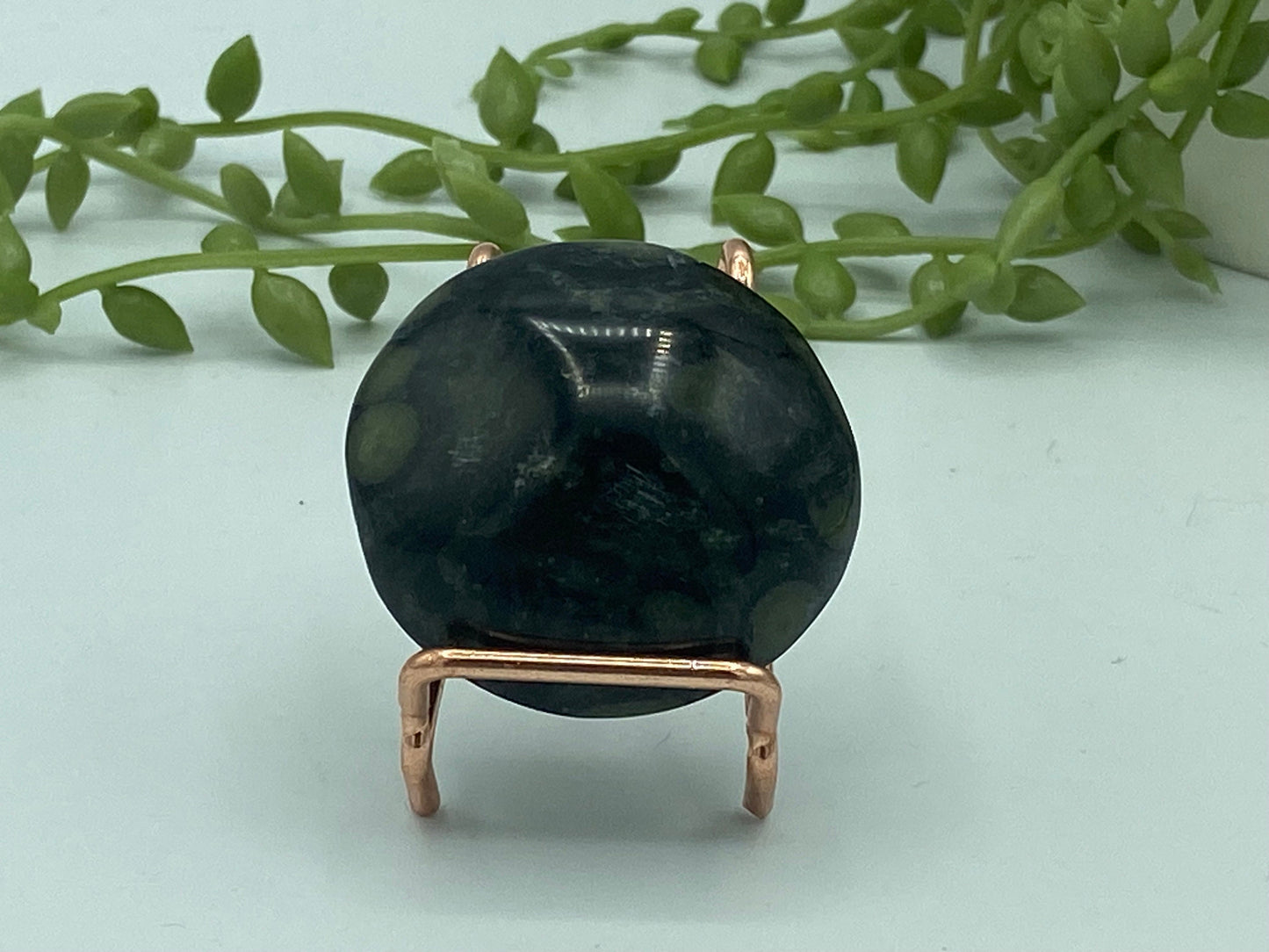 Kambaba Jasper Palm Stone (A) Crystal Worry Stone, Jasper Crystal, Healing Crystals, Green Stromatolite,