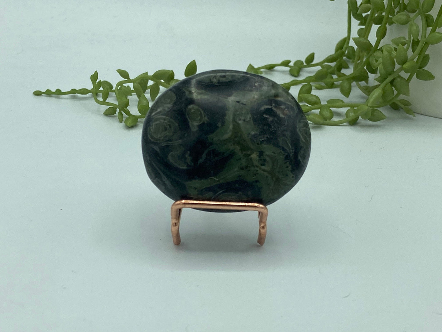 Kambaba Jasper Palm Stone (H) Crystal Worry Stone, Jasper Crystal, Healing Crystals, Green Stromatolite